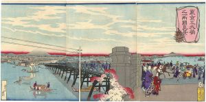 Kiyochika/View of Ryogoku, One of the Five Great Bridges of Tokyo[東京五大橋之両国真景]