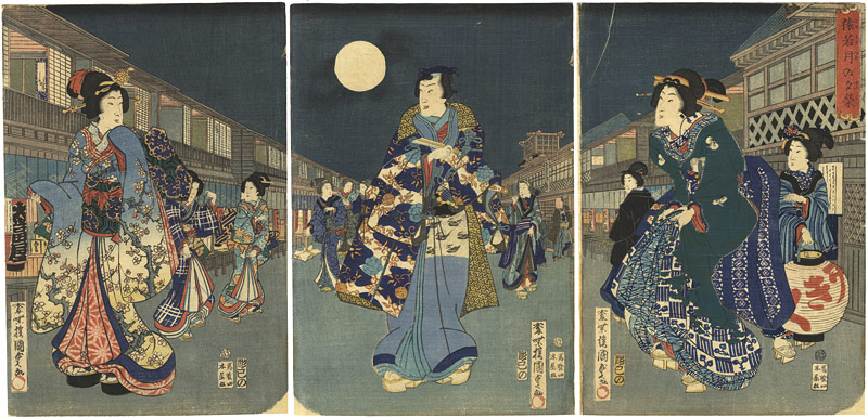 Kunisada II “A Moonlit Evening in the Theater District”／