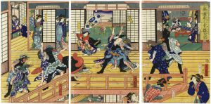 Yoshifuji/Connoisseurs of the Yoshiwara: A Flourishing House of Pleasure ( Birds at Play: A Commotion in the Birdcage)[廓通色々青楼全盛]