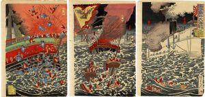 Nobukazu/Sino-Japanese War : Battle in the Sea off Kaiyo Island[海洋島沖大海戦之図]