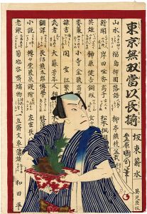 Kunichika/Kabuki Actor Bando Shinsui[東京無双當以長揃]