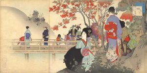 Shuntei/Beautiful Women for the Twelve Months / The 10th Months- Maple Viewing[美人十二ヶ月　其十　紅葉]