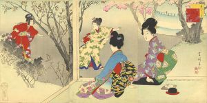 Shuntei/Beautiful Women for the Twelve Months / The 3rd Months - Cherry Blossoms[美人十二ヶ月　其三　桜が里]