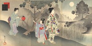 Shuntei/Beautiful Women for the Twelve Months / The 8th Months - Full Moon[美人十二ヶ月　其八　名月]