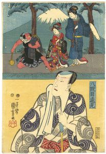 Kuniyoshi/Kabuki Print : Act 8, Tomi[八段目遠見]