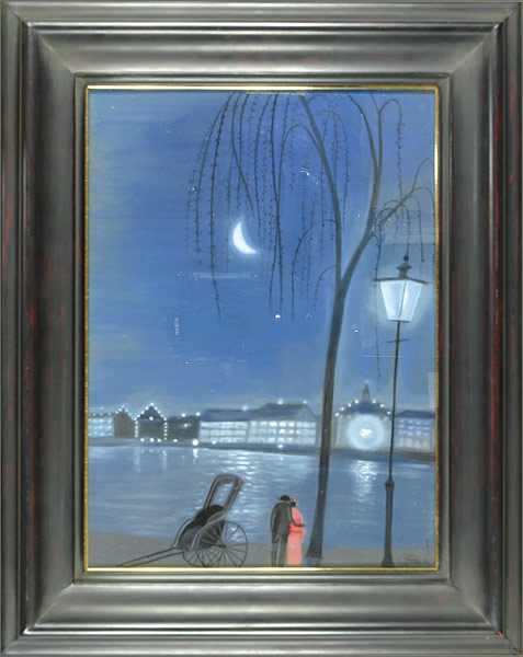 Saito Shinichi “Painting : Meiji Series / Moon at Sumida River”／