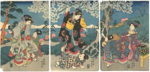 Kunisada I/Cherry‐Blossom Viewing [桜下美人図（仮題）]