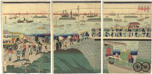 芳虎｢高輪蒸気車之図｣