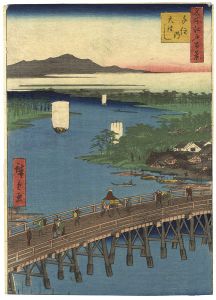 Hiroshige/100 Famous Views of Edo / The Great Bridge at Senju[名所江戸百景　千住乃大はし]