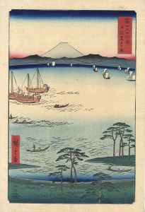 Hiroshige/36 Views of Mt.Fuji / Sea Route off the Shore of Kazusa Province[冨士三十六景　上総黒戸の裏]