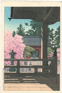 川瀬巴水｢鎌倉妙本寺（海棠）｣