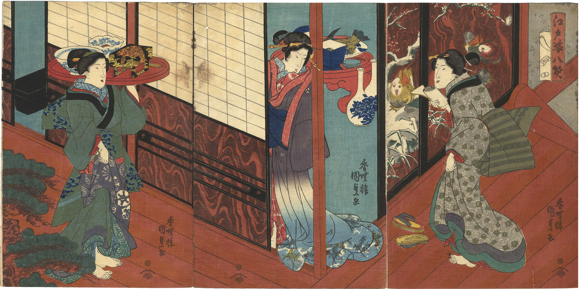 Kunisada I “Eight Views of Edo Figures”／