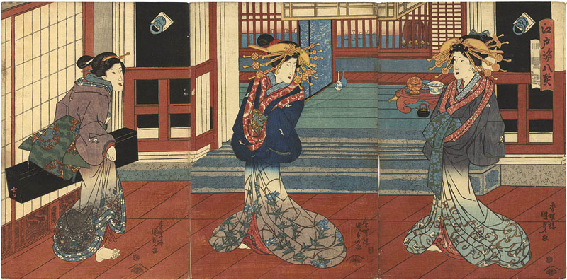 Kunisada I “Eight Views of Edo Figures / Shinagawa”／