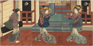Kunisada I/Eight Views of Edo Figures / Shinagawa[江戸姿八契　品川]