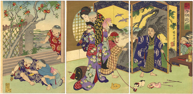 Chikanobu “Children Playing the Battle of Mt.Ishibashi”／