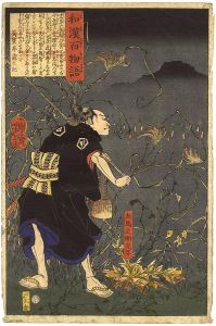 Yoshitoshi/100 Ghost Stories of China and Japan / Samanosuke Mitsutoshi with Fox Fires[和漢百物語　左馬之助光年]