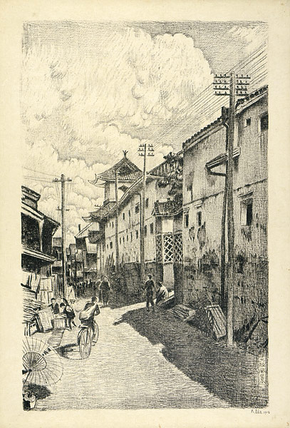 Oda Kazuma “Sight in Osaka / Alley along the Tsumura Branch Temple ”／