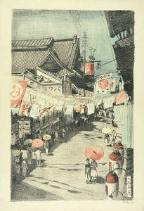 織田一磨｢大阪風景　道頓堀｣