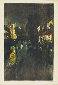 織田一磨｢大阪風景　道頓堀川夜景｣