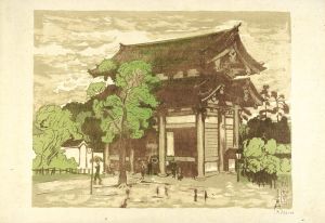 織田一磨｢大阪風景　四天王寺東門｣