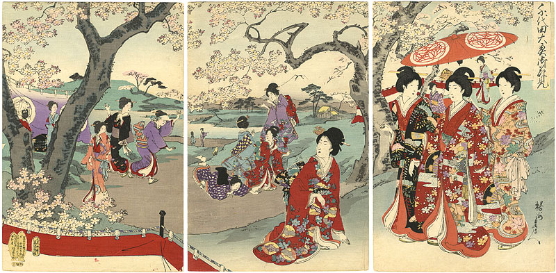 Chikanobu “Chiyoda Inner Palace / Cherry-blossom Viewing ”／