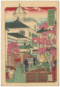 Hiroshige III/[東京名所　新よし原仲之町の桜]
