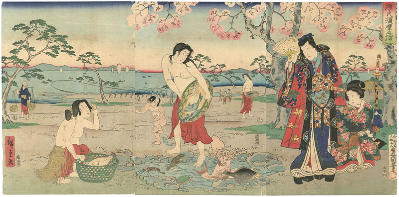 Toyokuni III・Hiroshige I “Genji at Suma”／