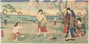 Toyokuni III・Hiroshige I/Genji at Suma[源氏須磨之浦]