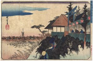 Hiroshige/ Famous Places of the Eastern Capital / East Slope at Kanda Myojin Shrine [東都名所　神田明神東阪]