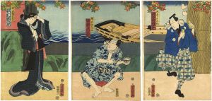 Yoshiiku/Kabuki Scene from Sumidagawa no ukiyo kagami[隅田川浮世の鏡]