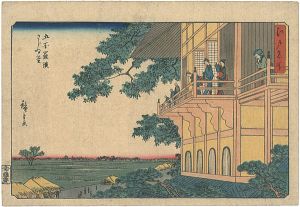Hiroshige/Famous Places in Edo  / Spiral Hall, Five Hundred Rakan Temple[江戸名所　五百羅漢さゞゐ堂]