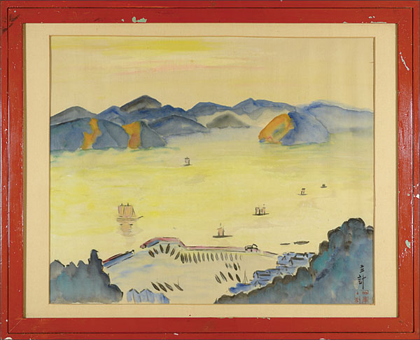 山岸主計｢自筆画　瀬戸内風景｣／