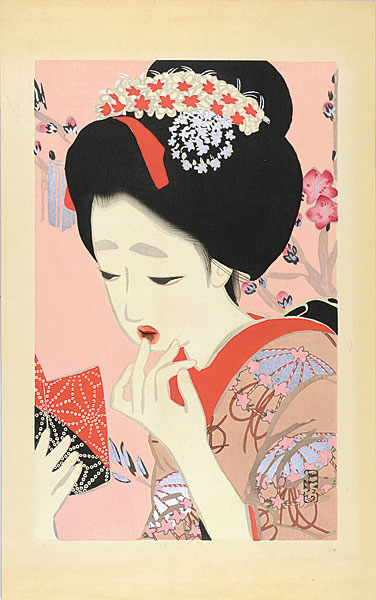 Kitano Tsunetomi “New Ukiyo-e Style Beauties / March, Make-up”／