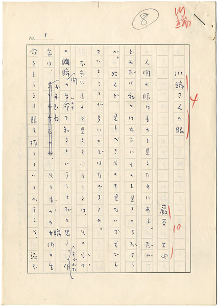 Iwaya Daishi “Manuscript :  Eyeｓ of Kawabata's”／