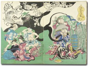 Kyosai and Others/[浮世絵大津之連中酔眠の図 他]