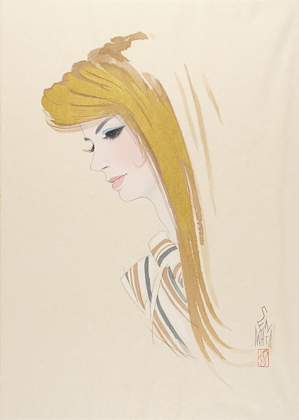 Iwata Sentaro “Compilation of Masterpieces of Bijin Woodblock Prints / Blonde”／