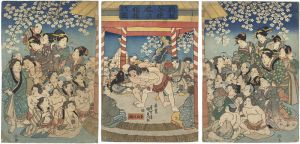 Kunisada I/Newly Printed Illustration of Children Playing at Sumo Wrestling[新板子供遊び相撲の図]