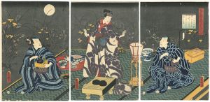 Toyokuni III/Contest of Flowers, A Game of Go[花競碁嘉久濃とりくみ]