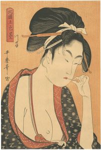 Utamaro/5 Shades of Ink in the Northern Quarter / Moatside Prostitute 【Reproduction】[北国五色墨　川岸 【復刻版】]