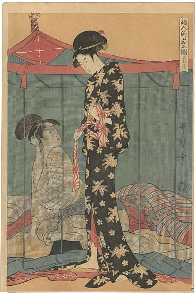 Utamaro “Women Overnight Guests (center) 【Reproduction】”／