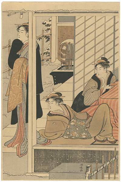 Kiyonaga “Viewing the Snow Covered Garden (right)【Reproduction】”／