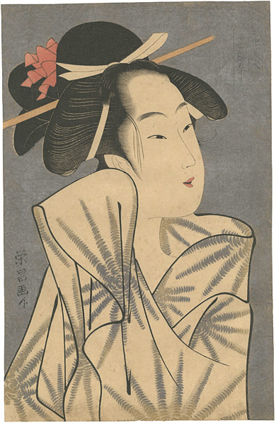 Eisho “Contest of Beauties of the Pleasure Quarters / Kasugano of the Sasaya【Reproduction】”／