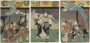 Kuniyoshi/Kabuki Scene from Higashiyama Sakura Soshi[東山桜荘子]