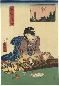 Toyokuni III, Kunihisa/Famous Places in Edo Compared with 100 Beauties / Akasaka no Hikawa[江戸名所百人美女　赤坂の氷川]