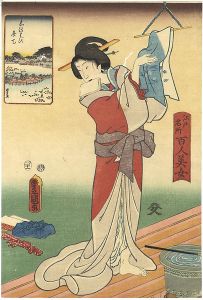 Toyokuni III, Kunihisa/Famous Places in Edo Compared with 100 Beauties / Shinobazu Benten[江戸名所百人美女　不忍弁天]