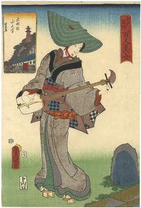 Toyokuni III, Kunihisa/Famous Places in Edo Compared with 100 Beauties / Akabane Suitengu[江戸名所百人美女　赤羽根水天宮]
