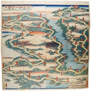 Hiroshige/Sugoroku (Board Game) [参宮上京　道中一覧双六]