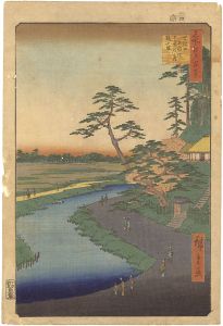 Hiroshige I/100 Famous Views of Edo : The Poet Basho's Hermitage on Camellia Hill beside the Aqueduct at Sekiguchi[名所江戸百景 せき口上水端はせを庵椿やま]
