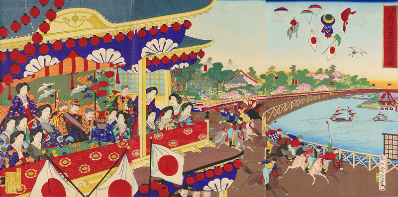 Chikanobu “Horse Race at Shinobazu Pond at Ueno, Tokyo”／