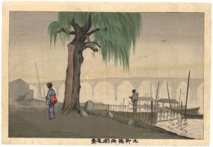 Kiyochika/Distant View of Ryogoku at Moto-Yanagi Bridge[元柳橋両国遠景]